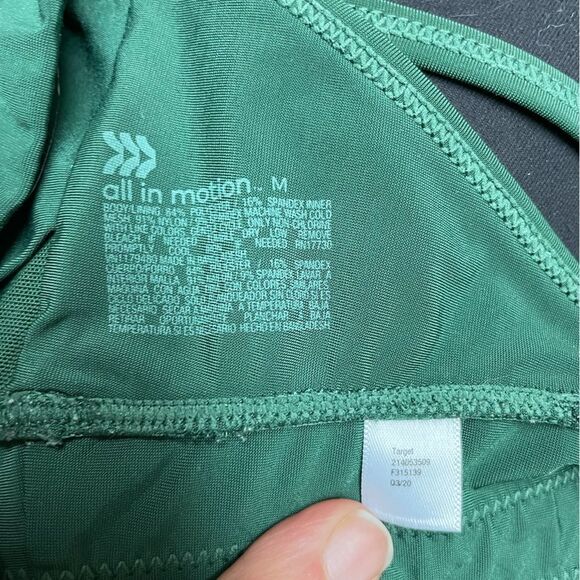 Hunter Green All in Motion Size Medium Swim top - Picture 3 of 3